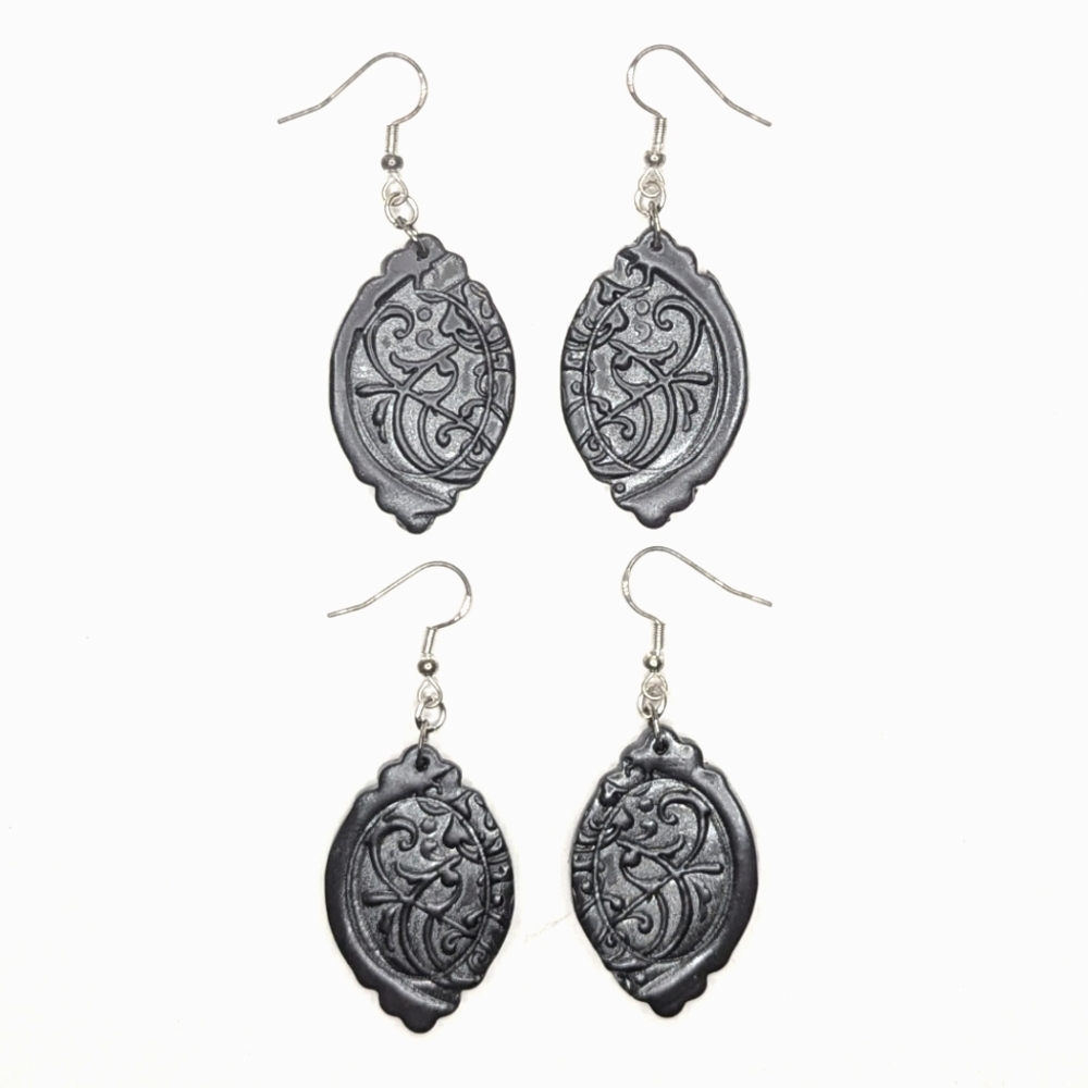Gothic Art Nouveau Earrings - Picture 3 of 9